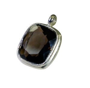 Riyo Smoky Quartz Recycled Silver Jewelry Huggie Pendants L 0.7in Spsqu-76005