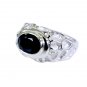 Riyo Black Onyx Funky Silver Jewellery Uk Silver Ring Sz 7.5 Srbon7.5-6026