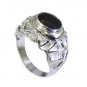 Riyo Black Onyx Funky Silver Jewellery Uk Silver Ring Sz 7.5 Srbon7.5-6026