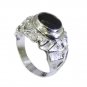 Riyo Black Onyx Funky Silver Jewellery Uk Silver Ring Sz 7.5 Srbon7.5-6026
