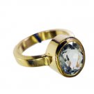 Green Amethyst Base Matel Y Gold Engagement Ring