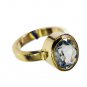 Green Amethyst Base Matel Y Gold Engagement Ring