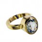 Green Amethyst Base Matel Y Gold Engagement Ring