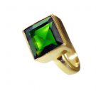 Emerald Cz 18kt Gold Plated Engagement Ring