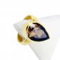 Smoky Quartz 18kt Y Gold Plating Pre Engagement Ring