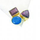 Riyo  Lapis Lazuli 18 Kt Gold Platings Aqiq Ring Sz 8 Gprmul8-53026