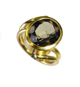 Riyo Smoky Quartz Gold Plated Wholesale Nice Ring Sz 6.5 Gprsqu6.5-76073