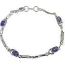 Riyo Purple 925 sterling silver Amethyst Bracelet gorgeous handmade fabric jewel