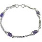 Riyo Purple 925 sterling silver Amethyst Bracelet gorgeous handmade fabric jewel