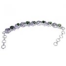 Riyo Peridot Ethical Jewellery Solid Silver Charm Bracelet L 7.5in Sbraper-58009