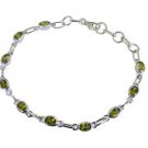 Riyo Green 925 sterling silver Peridot Bracelet symmetrical handmade stone jewel