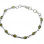 Riyo Green 925 sterling silver Peridot Bracelet symmetrical handmade stone jewel