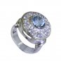 Riyo Blue Topaz Handmade Contemporary Simple Silver Ring Sz 6 Srbto6-10012