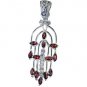 Riyo Garnet Rustic Silver Jewelry Circle Pendants L 2in Spgar-26125