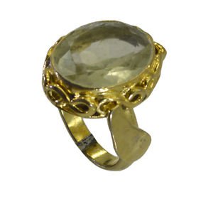 Riyo A Lemon Quartz  18kt Gold Plated Flirty Ring Gprlqu75-46020