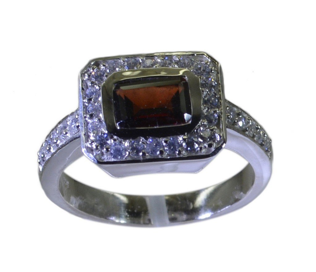 Riyo Red 925 sterling silver Garnet Ring ideal cute handmade jewellery SRGAR90-2