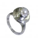 Riyo Pearl Silver Jewellery Wholesale Silver Twist Ring Sz 7 Srpea7-56017