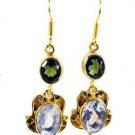 Riyogems Emerlad Cz Crystal 18k Y Gold Plating Love Earring L 1.5in Gpemul-52023