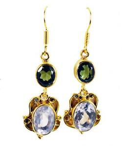 Riyogems Emerlad Cz Crystal 18k Y Gold Plating Love Earring L 1.5in Gpemul-52023