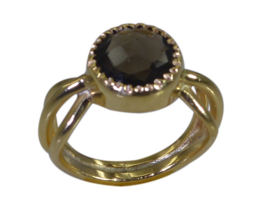 Riyo Brown gold Plated Smoky Quartz  Ring bonny jewelry store designs GPRSQU65-7