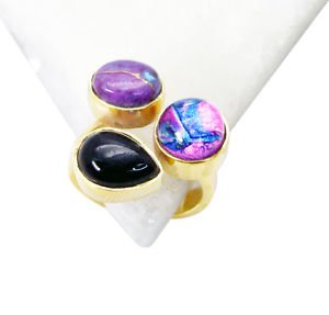 Riyo  Black Onyx Gold Polish Regards Ring Jewelry Sz 6 Gprmul6-52026