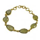 Riyo A Lemon Quartz  18kt Gold Plated Smoky Bracelet W 7.5in Gpbralqu-46001