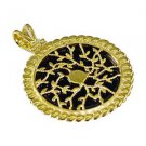 Riyogems Black Onyx 18 Ct Gold Plated Id Pendant L 1.2in Gppbon-6026