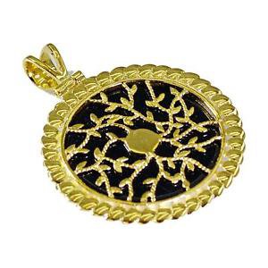 Riyogems Black Onyx 18 Ct Gold Plated Id Pendant L 1.2in Gppbon-6026