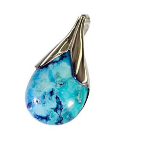 Riyo Turquoise Silver Jewellery Owl Pendant L 1.5in Sptur-82012