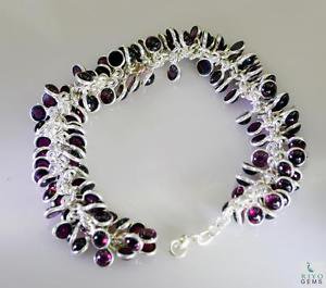 Riyo Garnet Childrens Jewelry Silver Love Bracelet L 7.5in Sbragar-26037