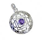 Riyo Amethyst Silver Jewelry For Sale Cocktail Pendant L 1.5in Spame-2094
