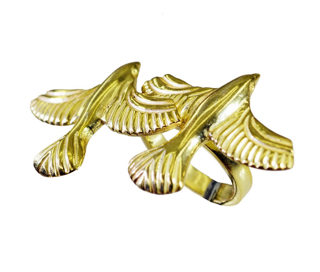 Riyo A Plain  18kt Gold Plated Birds Ring Gprbirr70-140002
