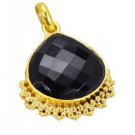 Riyogems Black Onyx Gold Plate Jewellery Chandelier Pendants L 1.5in Gppbon-6055