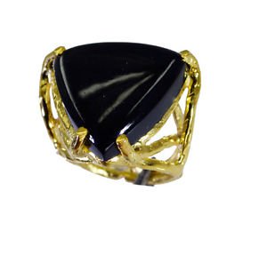 Riyo Black Onyx Wholesale Gold Plate Promise Ring Sz 5.5 Gprbon5.5-6059