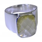 Riyo Yellow 925 sterling silver Lemon Quartz Ring goodly gemstone jewellery SRLQ