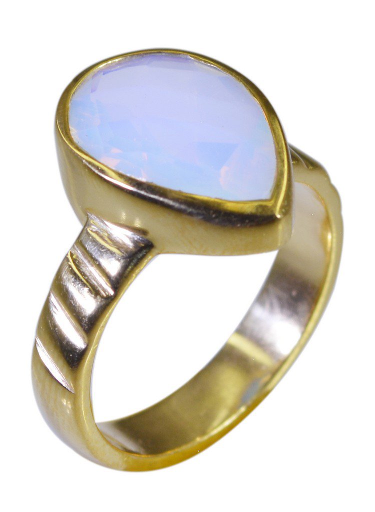Riyo Purple Gold Plated Fire Opal CZ Ring presentable handmade costume jewelry G