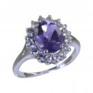 Riyo Purple 925 sterling silver Amethyst Ring glamorous modern handmade jewelry