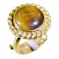 Riyo Tiger Eye 18kt Y.G. Plated Engagement Ring Sz 6 Gprtey6-80028