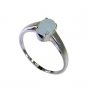Riyo Aqua Chalcedony Silver Name Jewelry Brushed Silver Ring Sz 8 Srach8-4025