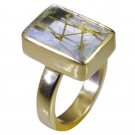 Riyo Multi Gold Plated Rutile Quartz CZ Ring fetching handmade  jewellery GPRRQC