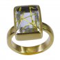 Riyo Multi Gold Plated Rutile Quartz CZ Ring fetching handmade jewellery GPRRQC