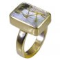 Riyo Multi Gold Plated Rutile Quartz CZ Ring fetching handmade jewellery GPRRQC