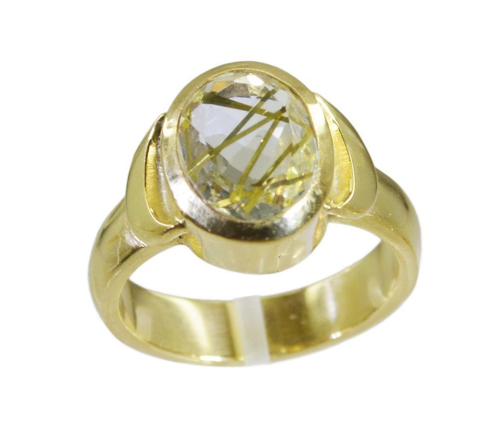 Riyo Multi Gold Plated Rutile Quartz CZ Ring marvelous handmade wholesale jewelr
