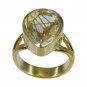 Riyo Multi Gold Plated Rutile Quartz CZ Ring admirable handmade jewelry gemstone