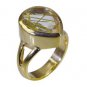 Riyo Multi Gold Plated Rutile Quartz CZ Ring admirable handmade jewelry gemstone