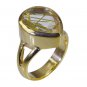 Riyo Multi Gold Plated Rutile Quartz CZ Ring admirable handmade jewelry gemstone