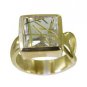 Riyo Multi Gold Plated Rutile Quartz CZ Ring tantalizing jewelry gemstone GPRRQC