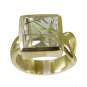 Riyo Multi Gold Plated Rutile Quartz CZ Ring tantalizing jewelry gemstone GPRRQC