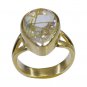 Riyo Multi Gold Plated Rutile Quartz CZ Ring pulchritudinous handmade jewelry fr