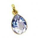 Riyogems Crystal Quartz 18 Kt Gold Plated Woven Pendant L 1.5in Gppcqu-18004